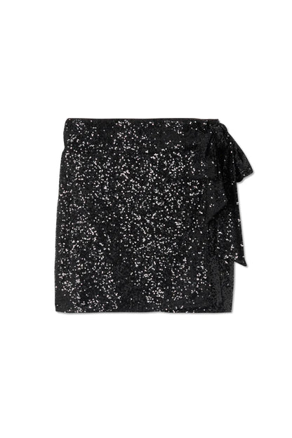 Black Sequins Mini Jaspre Skirt