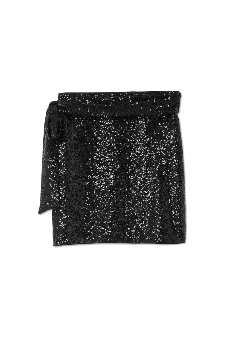 Black Sequins Mini Jaspre Skirt