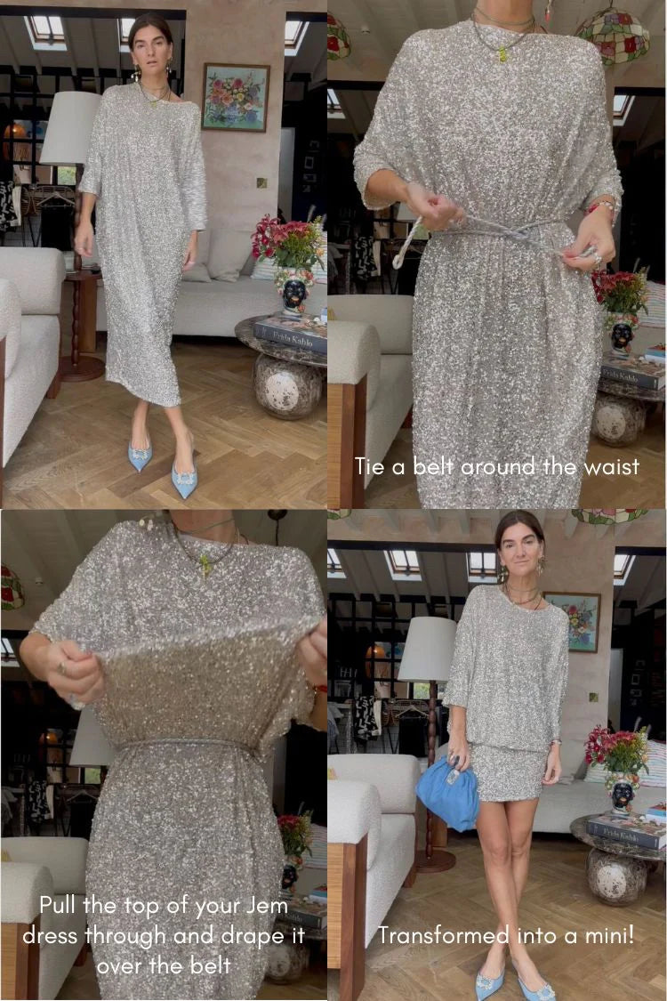 Silver Sequin Jem Dress